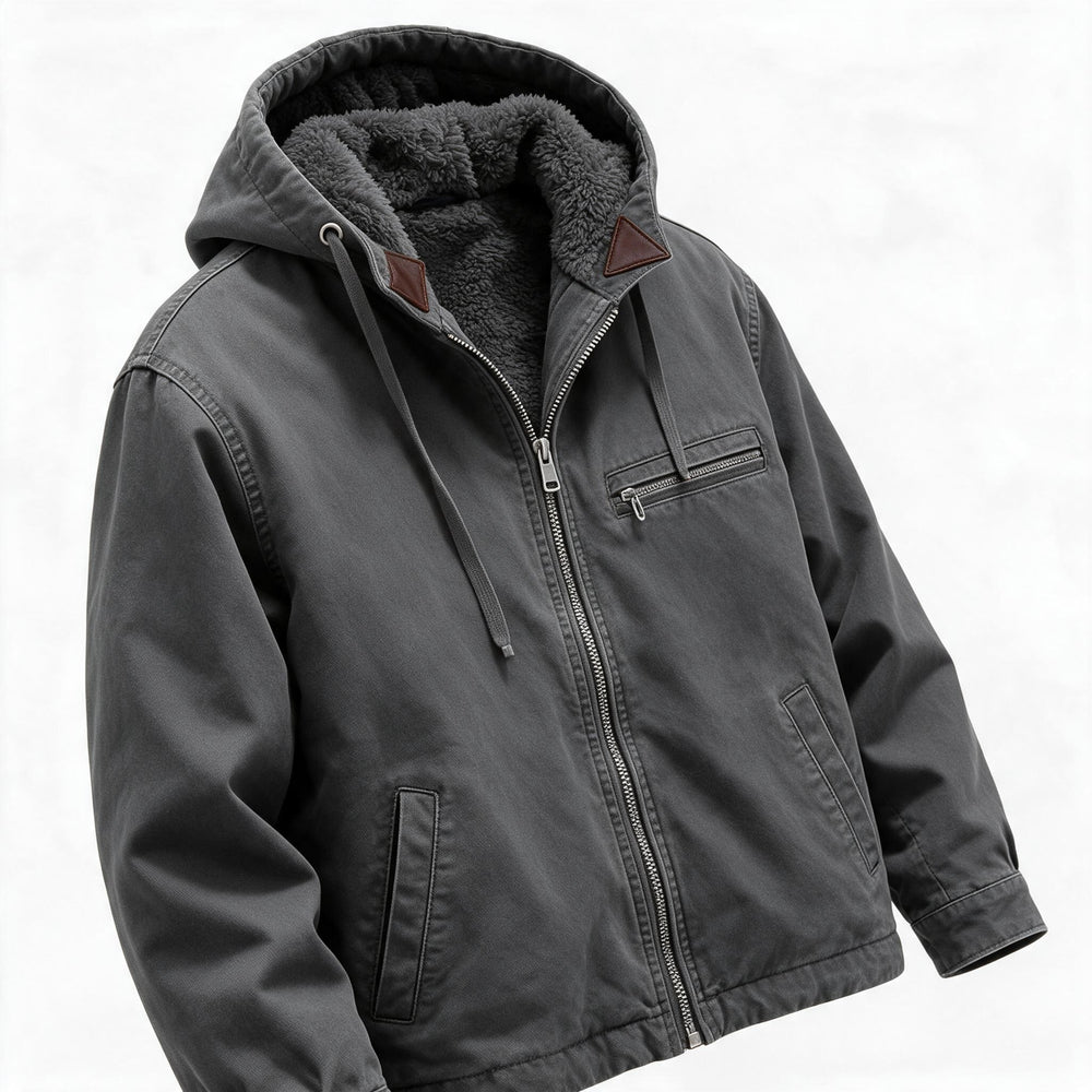 Plüschfutter der Eleganten und funktionalen Jacke für Herren im Detail