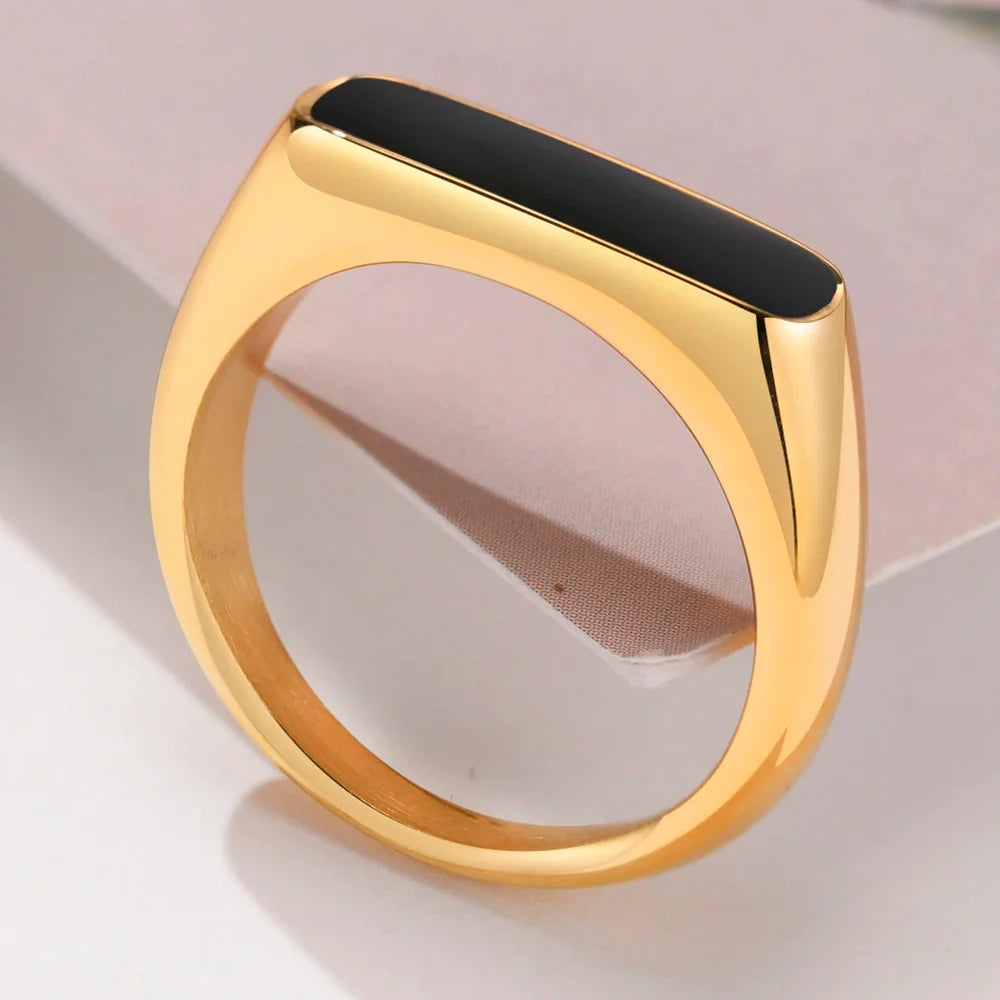 Signet Bar in Gold und Schwarz Ring | Shop Nory
