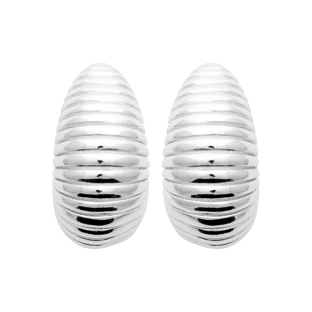 Silber Ohrringe Damen – Bombierte Tropfenform aus 925er Silber, eleganter moderner Look | Shop Nory