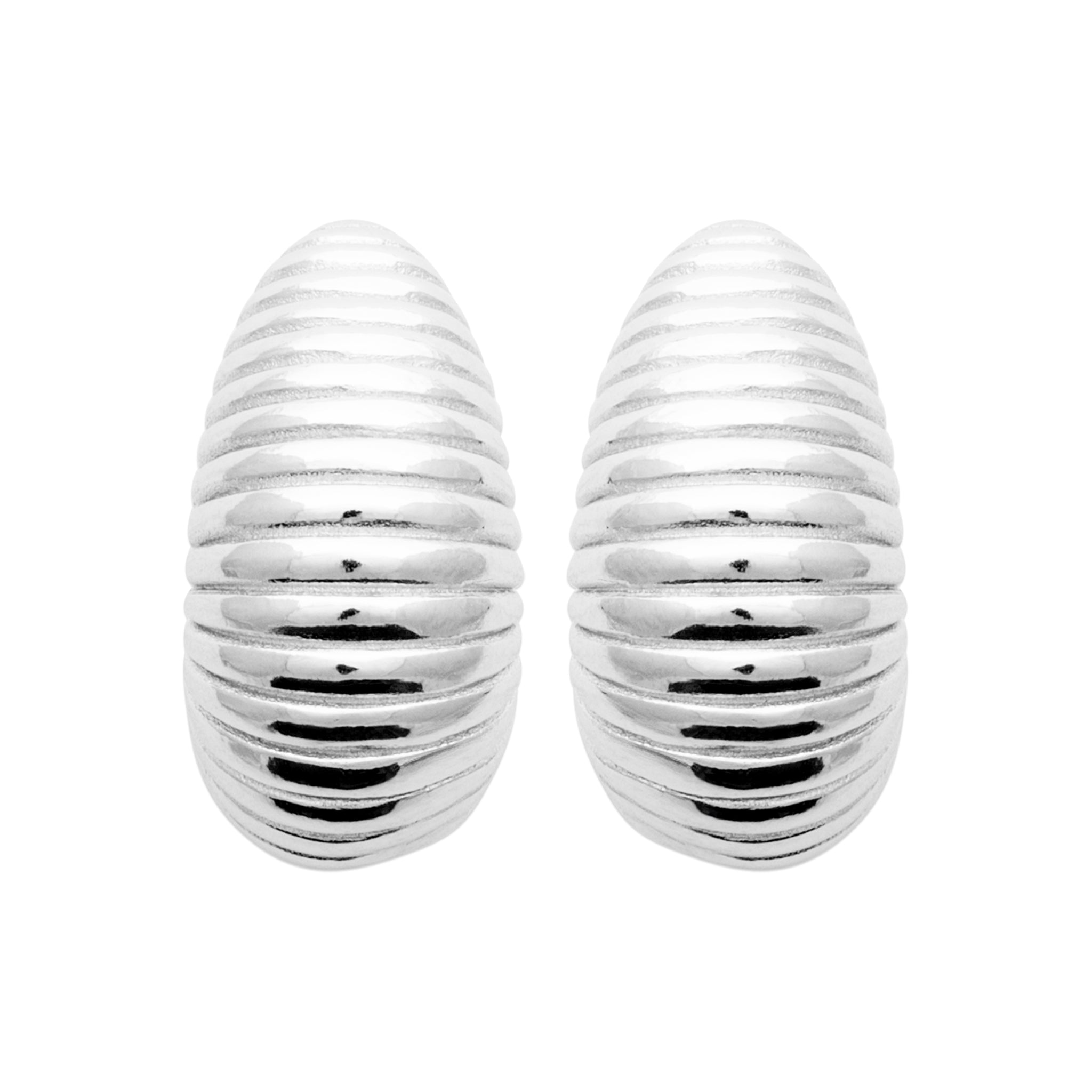 Silber Ohrringe Damen – Bombierte Tropfenform aus 925er Silber, eleganter moderner Look | Shop Nory