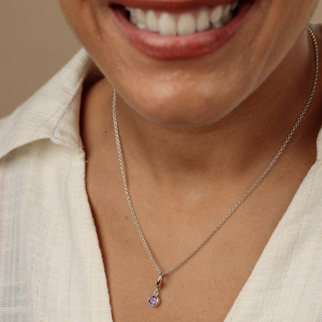 February Geburtsstein Charm Halskette (Amethyst) | Shop Nory