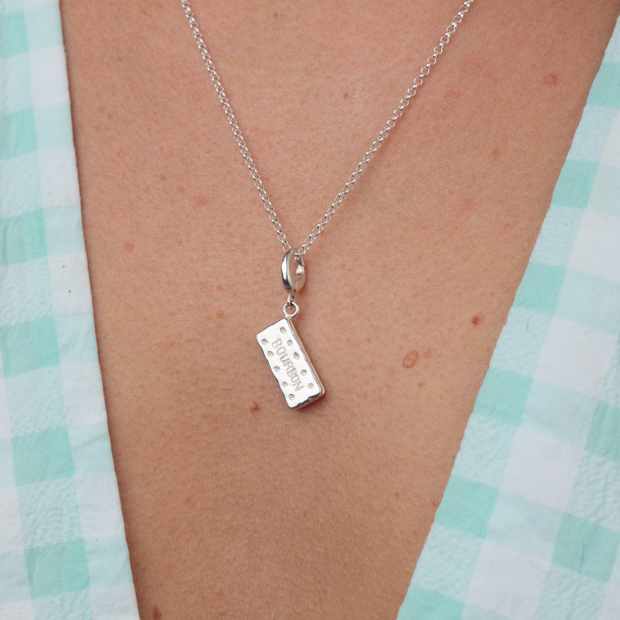 Silber Bourbon Keks Charm Halskette | Shop Nory