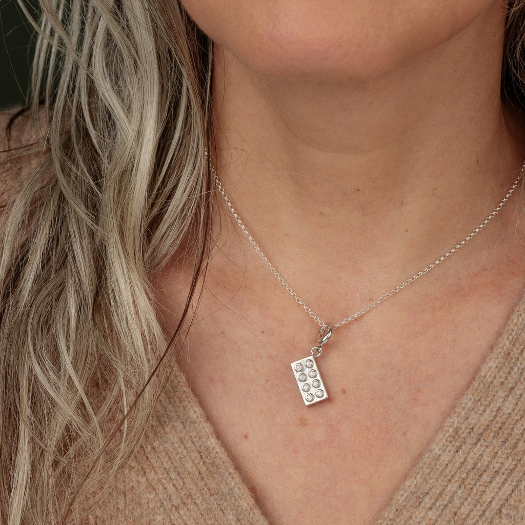 Silber Baustein Charm Halskette | Shop Nory