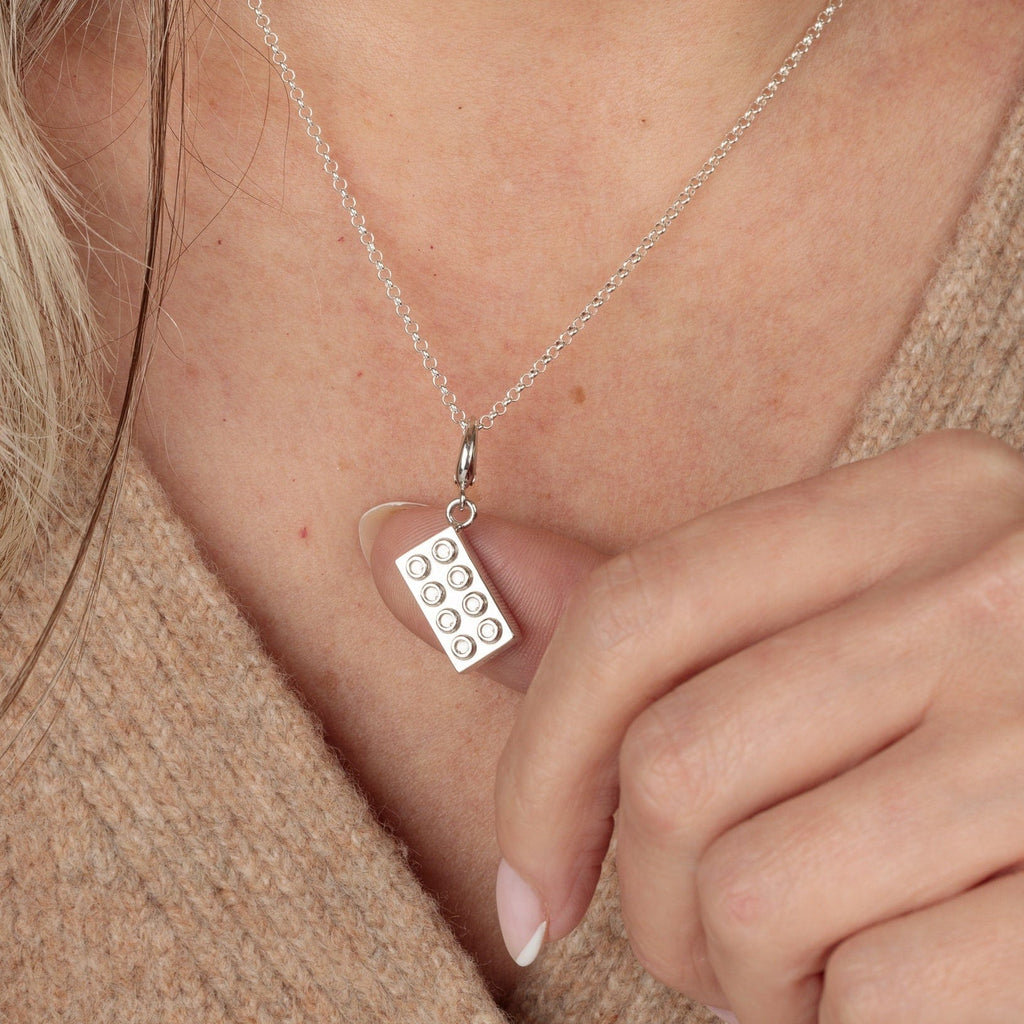 Silber Baustein Charm Halskette | Shop Nory