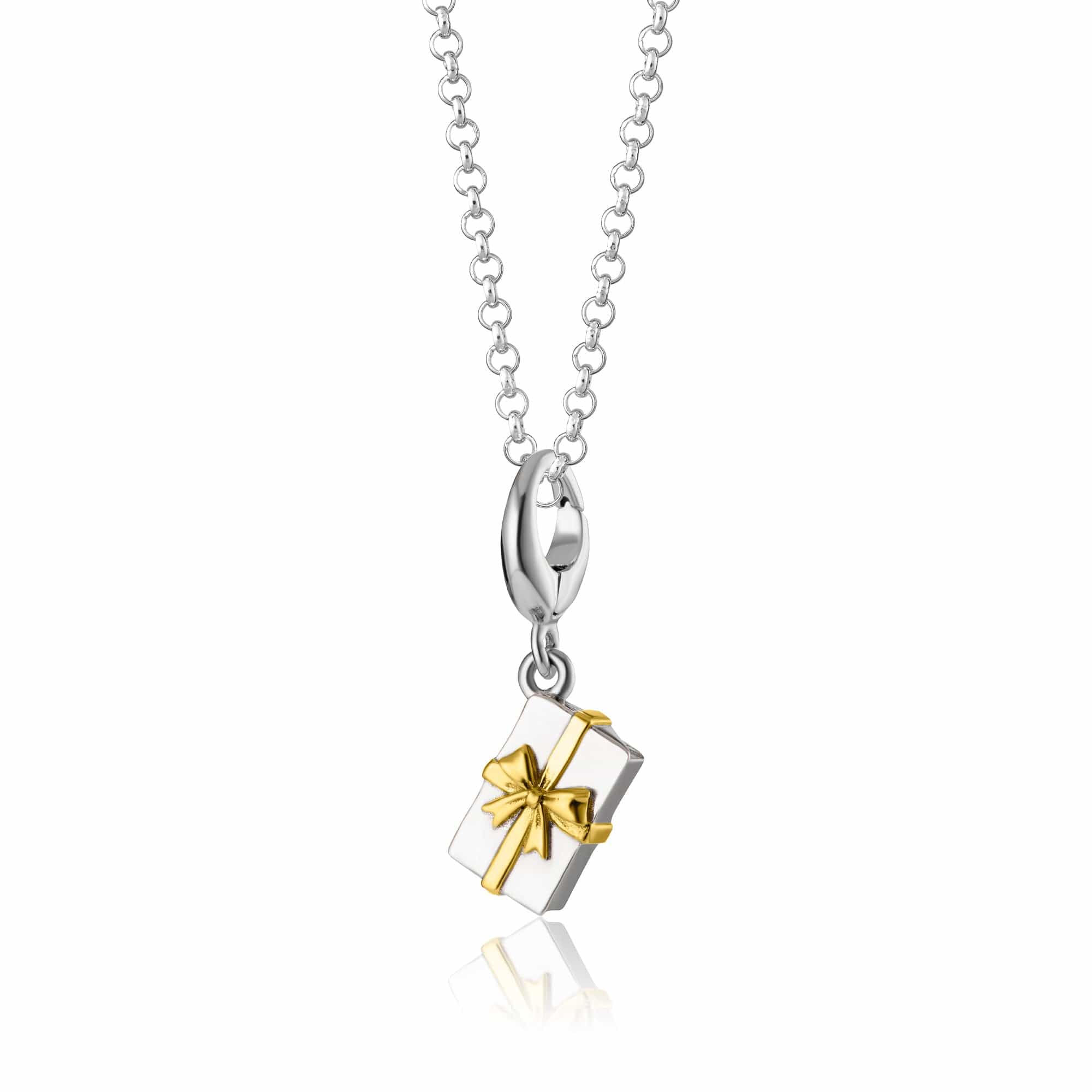 Silber Präsent Charm Halskette mit Goldbogen | Shop Nory