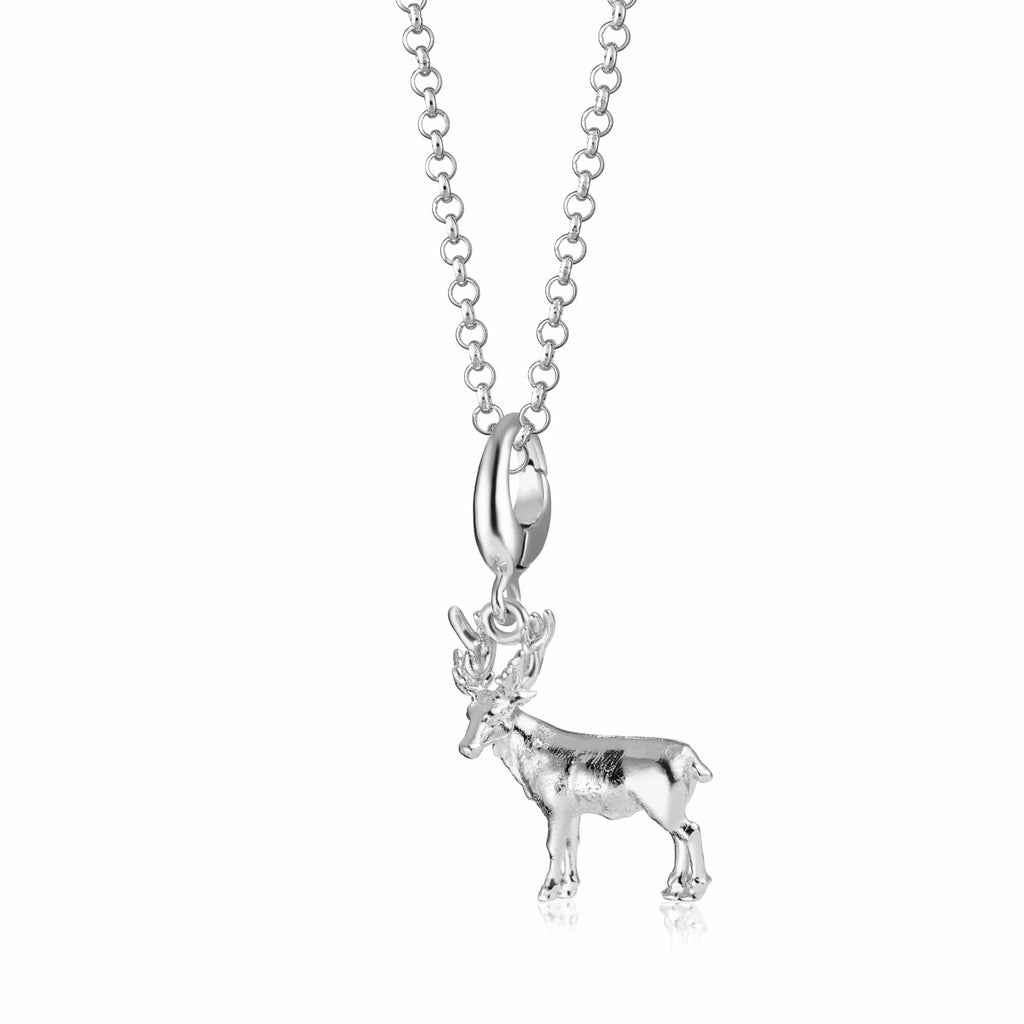 Silberne Weihnachtsrentier Charm Halskette | Shop Nory
