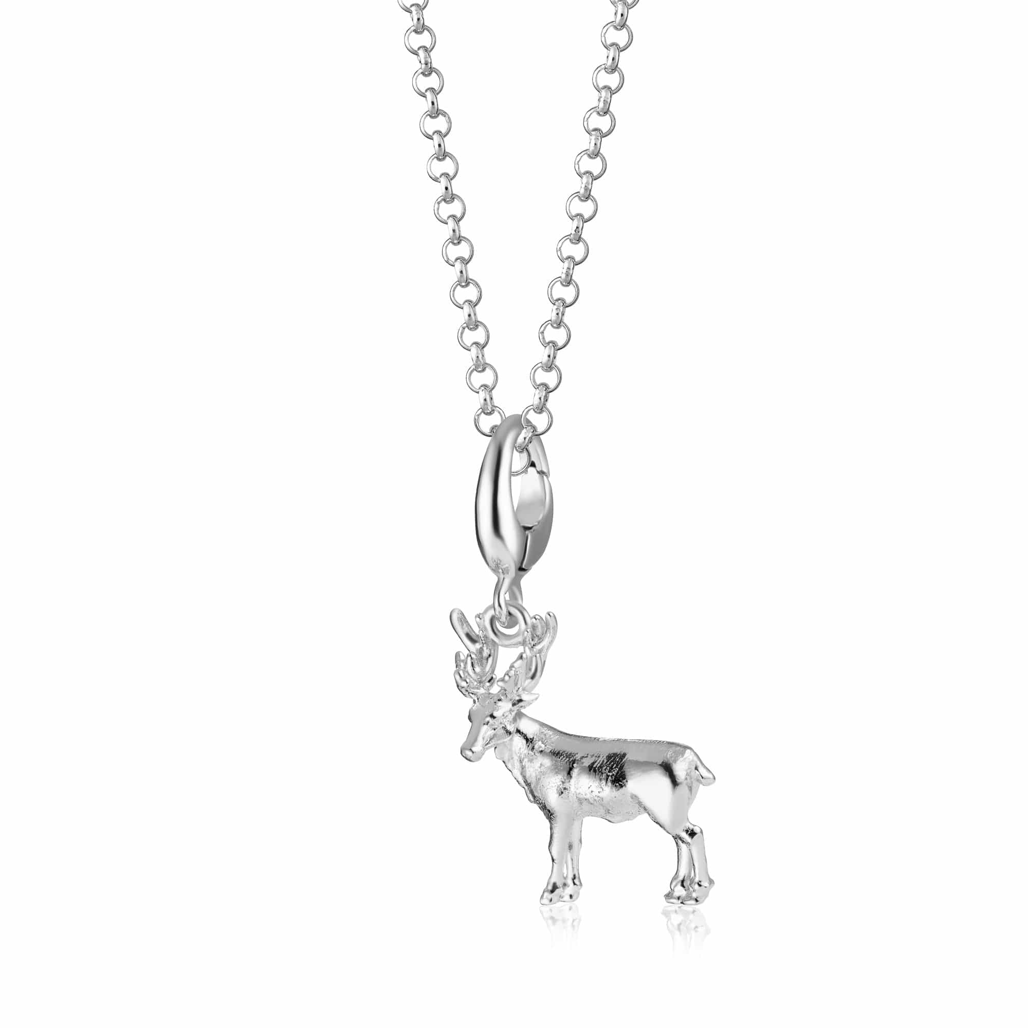 Silberne Weihnachtsrentier Charm Halskette | Shop Nory