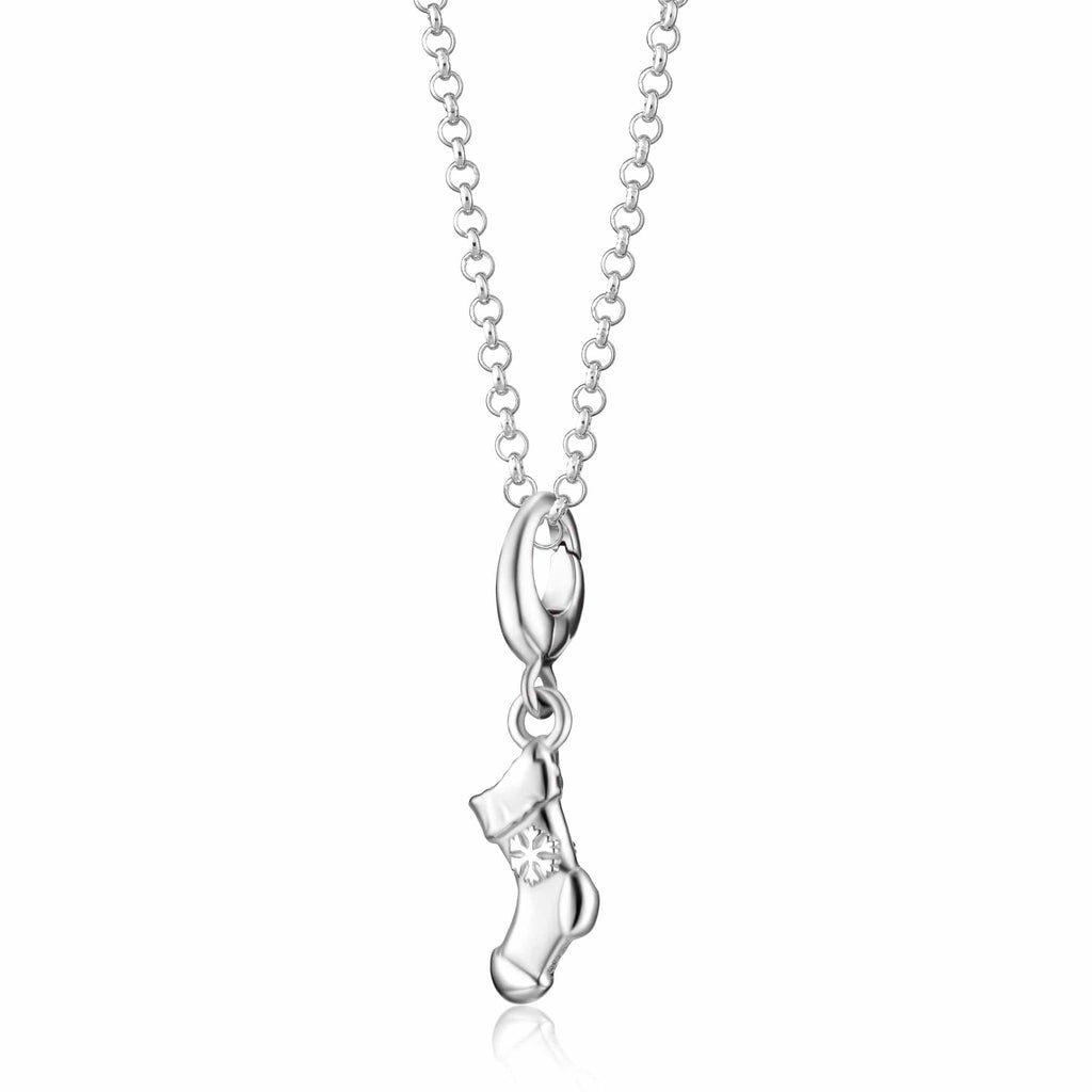 Silberne Weihnachtsstrumpf Charm Halskette | Shop Nory