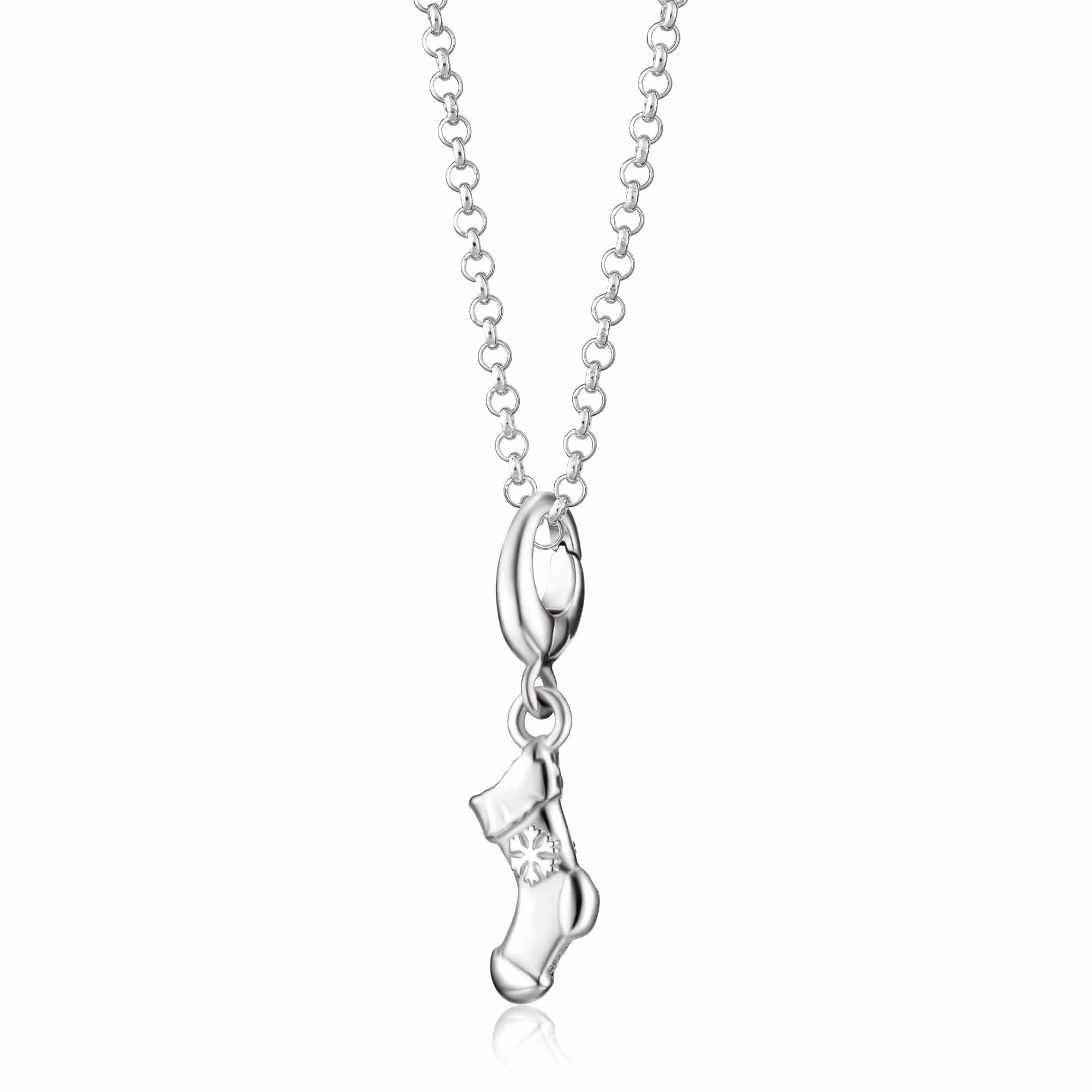 Silberne Weihnachtsstrumpf Charm Halskette | Shop Nory