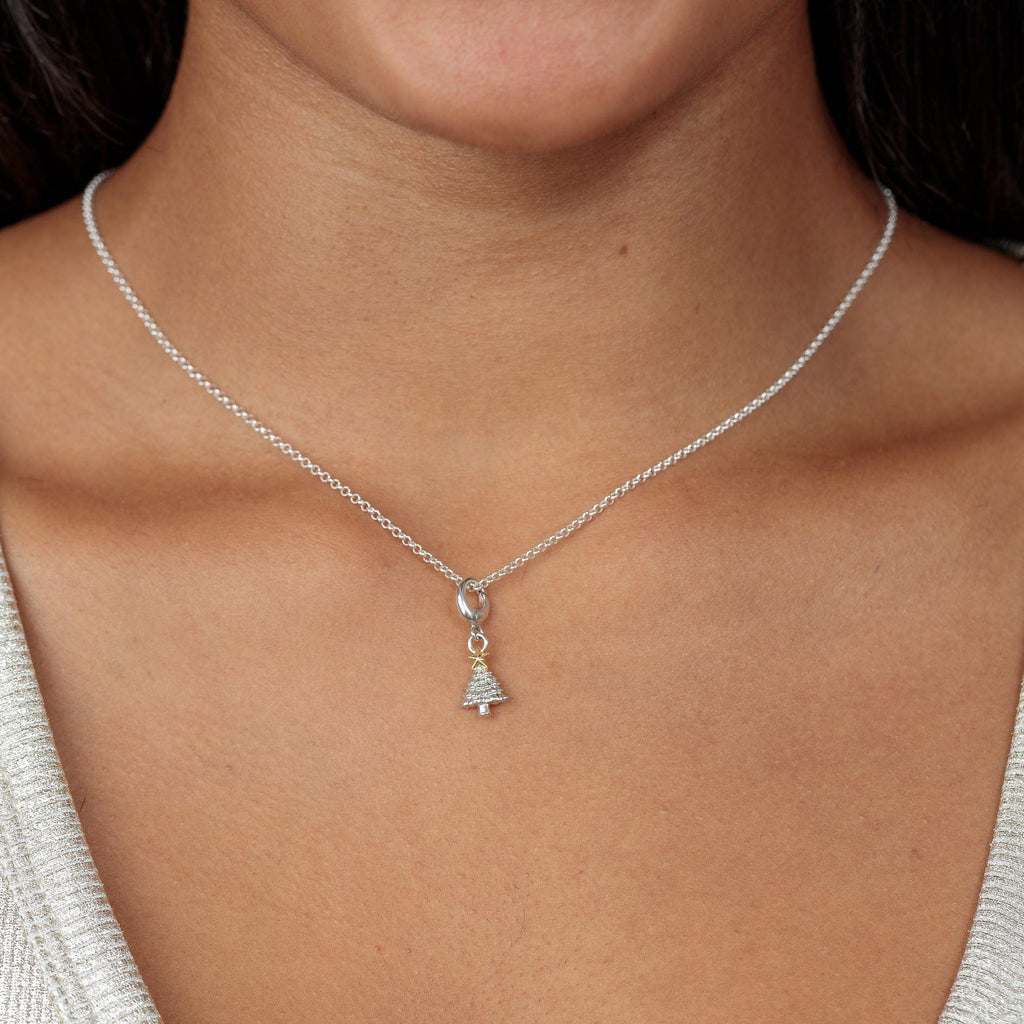 Silber Weihnachtsbaum Charm Halskette | Shop Nory