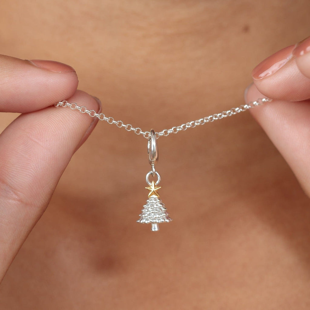 Silber Weihnachtsbaum Charm Halskette | Shop Nory