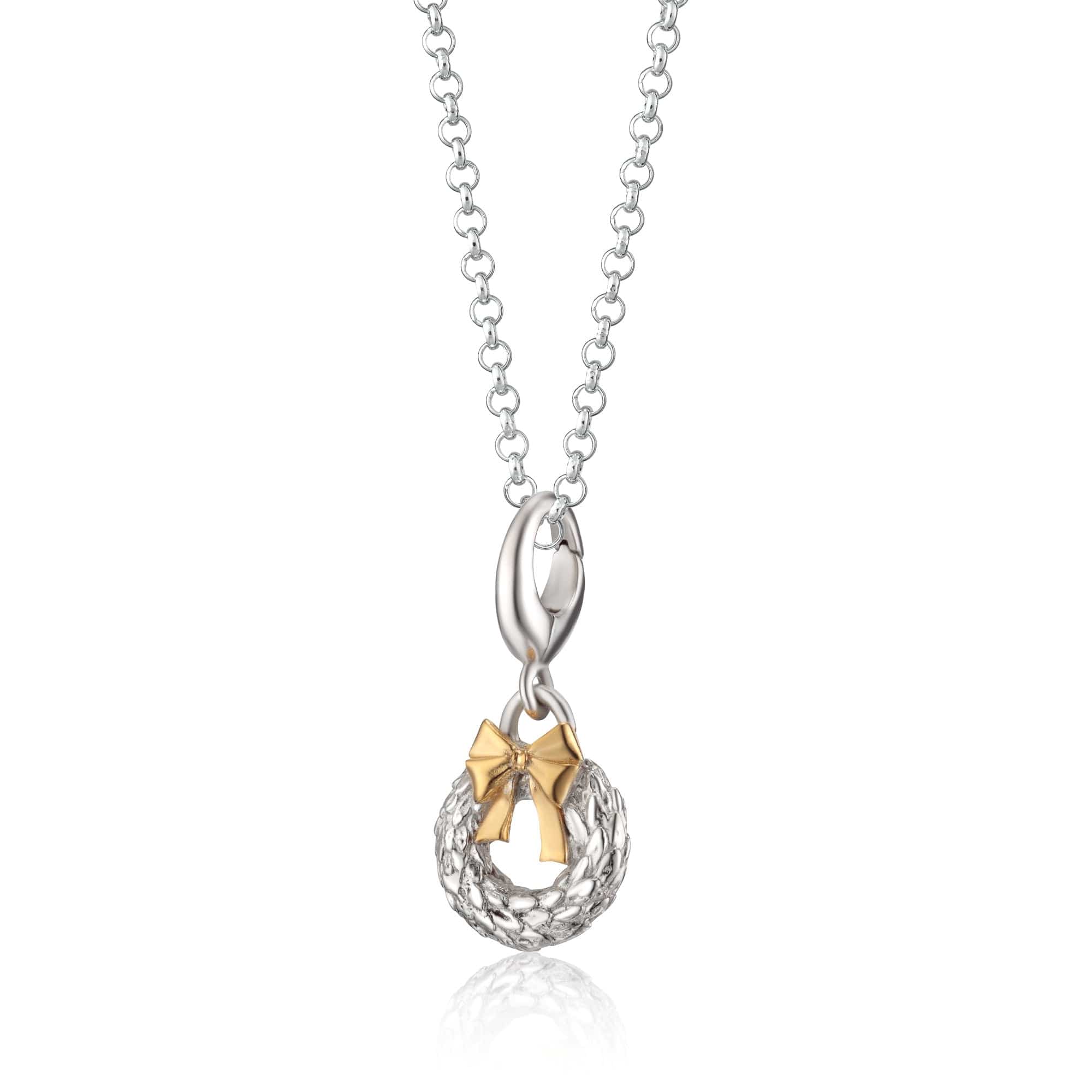 Silber Weihnachtskranz Charm Halskette | Shop Nory