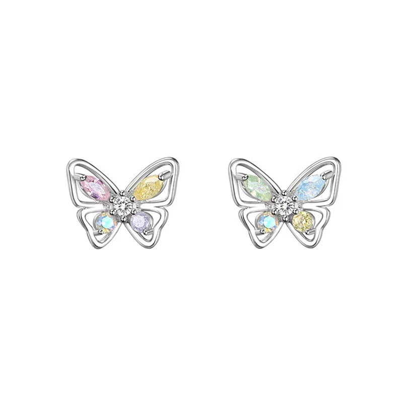 Silberfarbene Mode Kristall Stecker Ohrringe | Shop Nory
