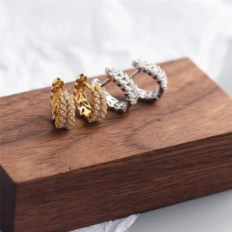 Vollstein Weizenähren Hoop Ohrringe | Shop Nory
