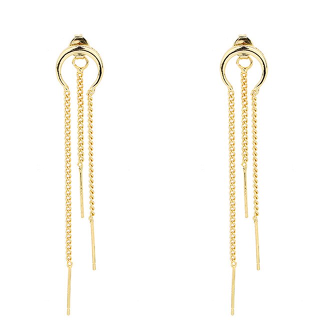 Silberne Farbe Mond Halbmond Bogen Kettenohrringe | Shop Nory
