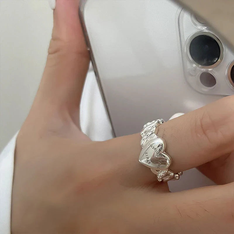 Einfach süßer herzförmiger Zirkonring | Shop Nory