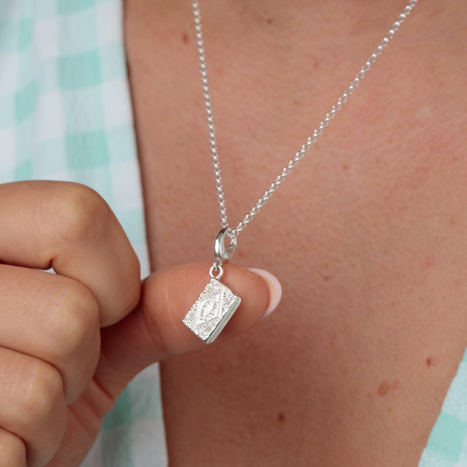 Silber Creme Biscuit Charm Halskette | Shop Nory