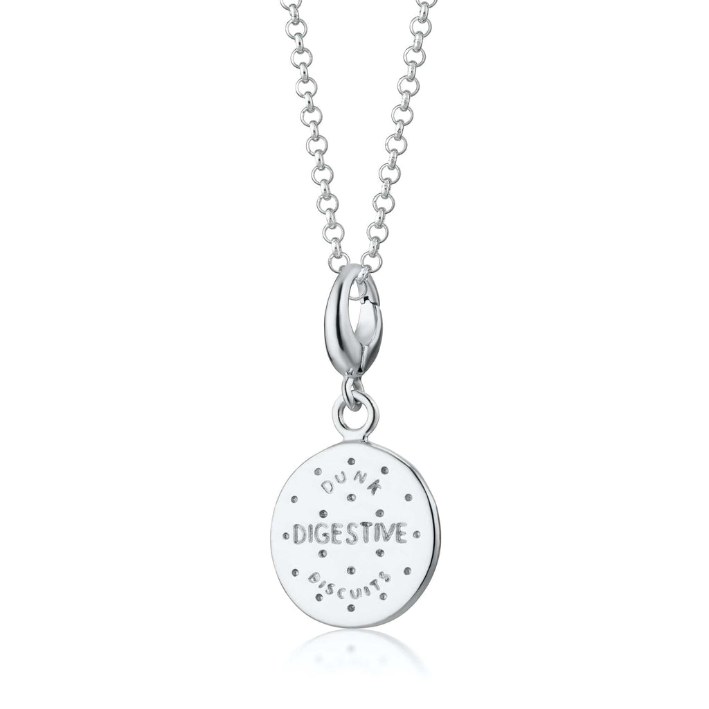 Silber Digestive Biscuit Charm Halskette | Shop Nory