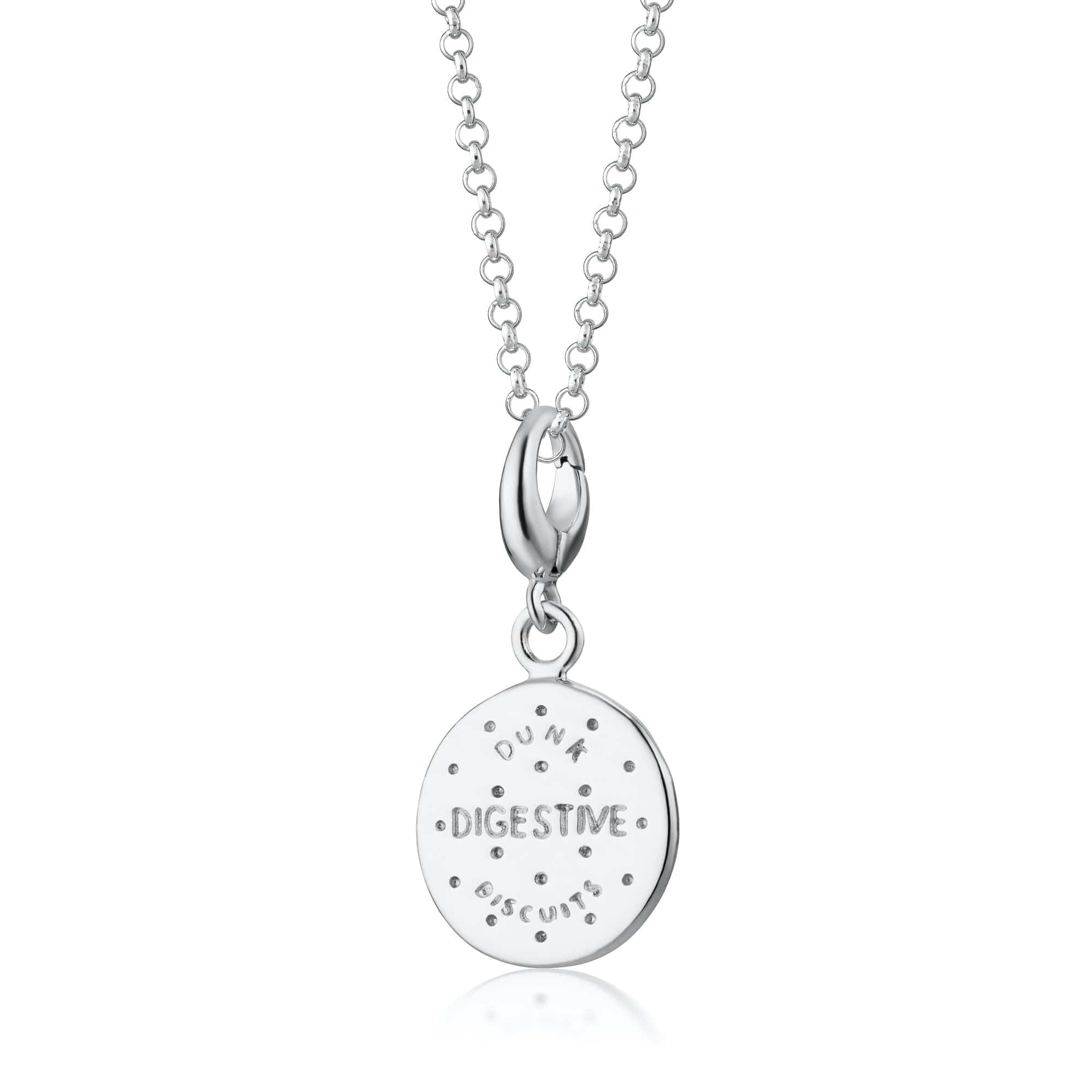 Silber Digestive Biscuit Charm Halskette | Shop Nory