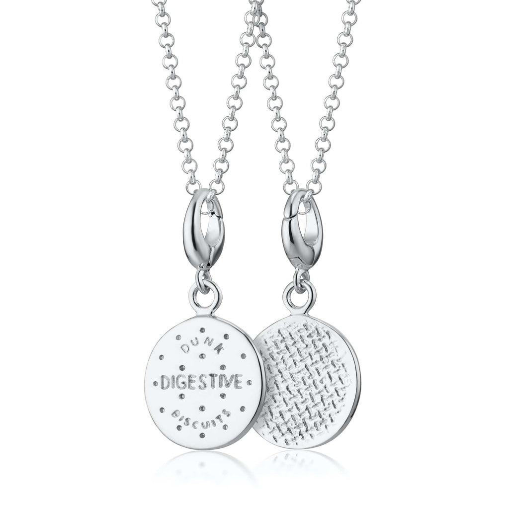 Silber Digestive Biscuit Charm Halskette | Shop Nory