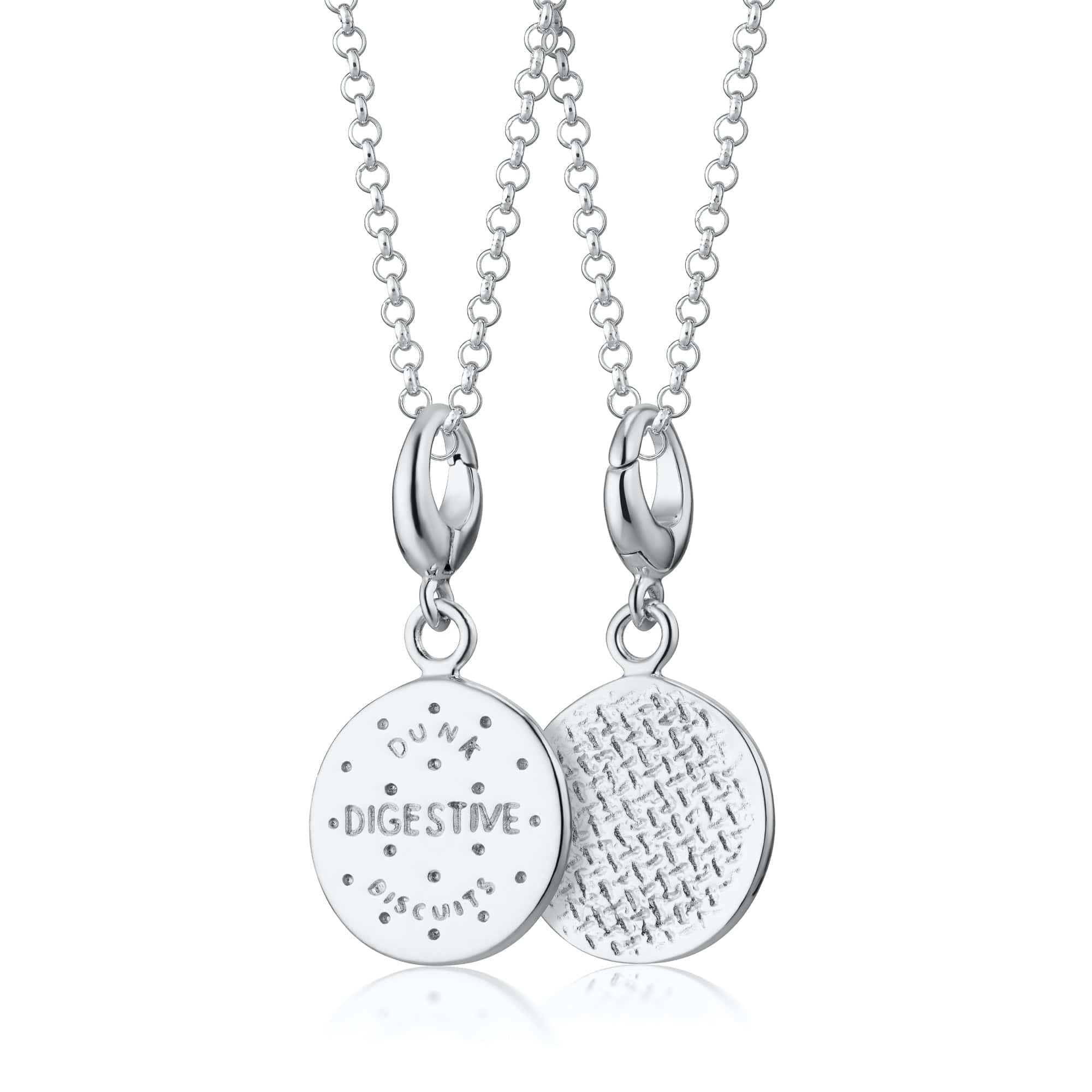 Silber Digestive Biscuit Charm Halskette | Shop Nory