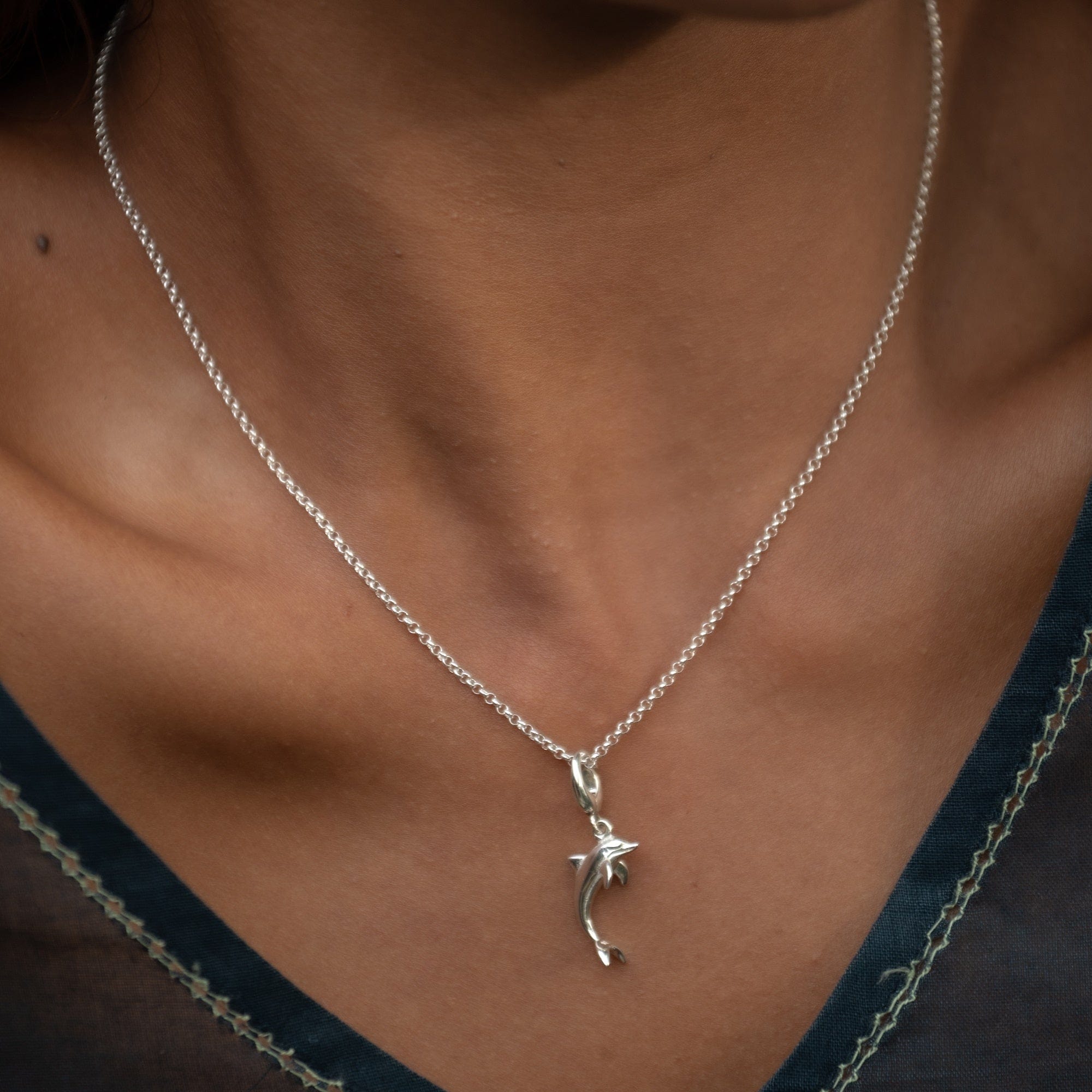 Silberner Delfin Charm Anhänger | Shop Nory