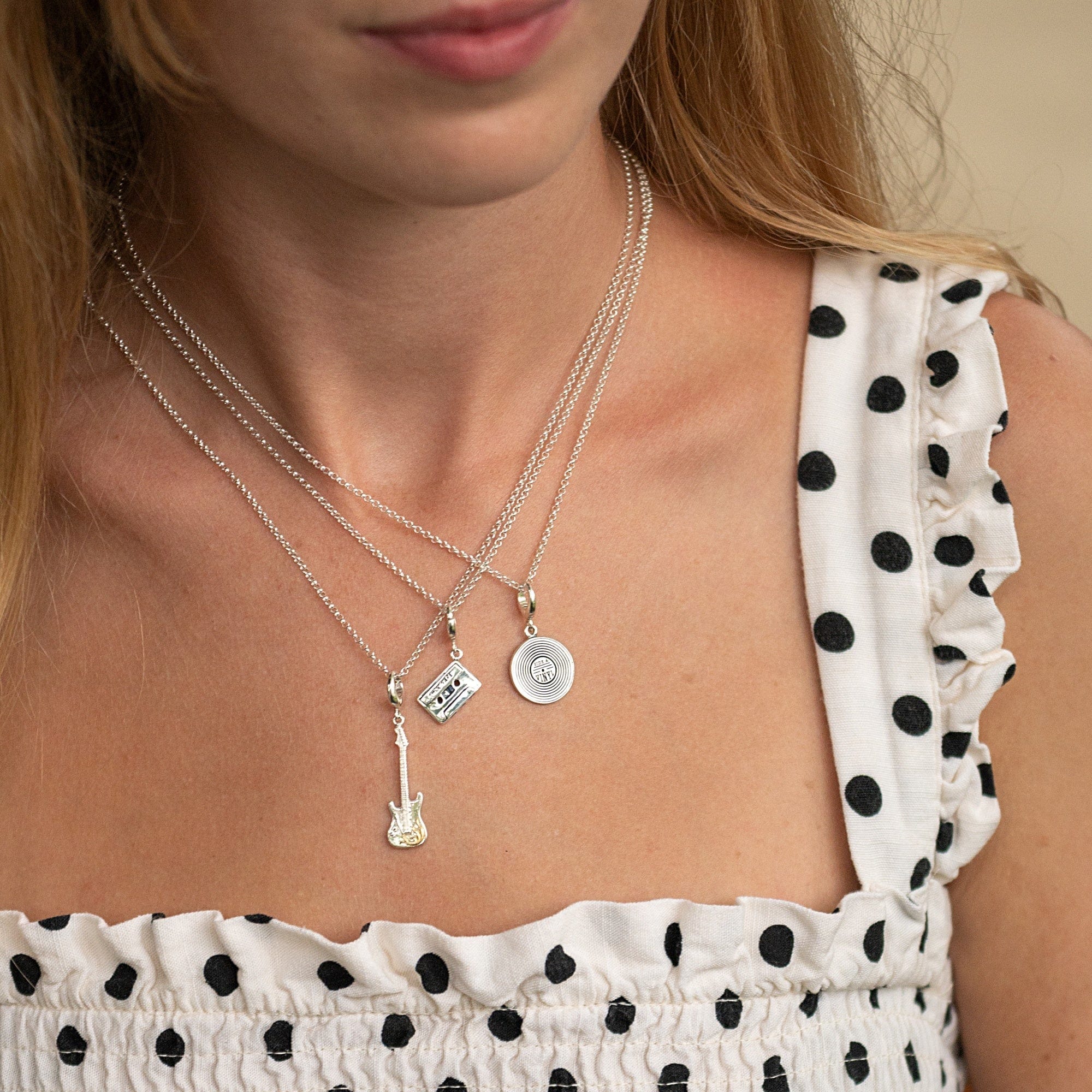 Silberne E-Gitarre Charm Halskette | Shop Nory