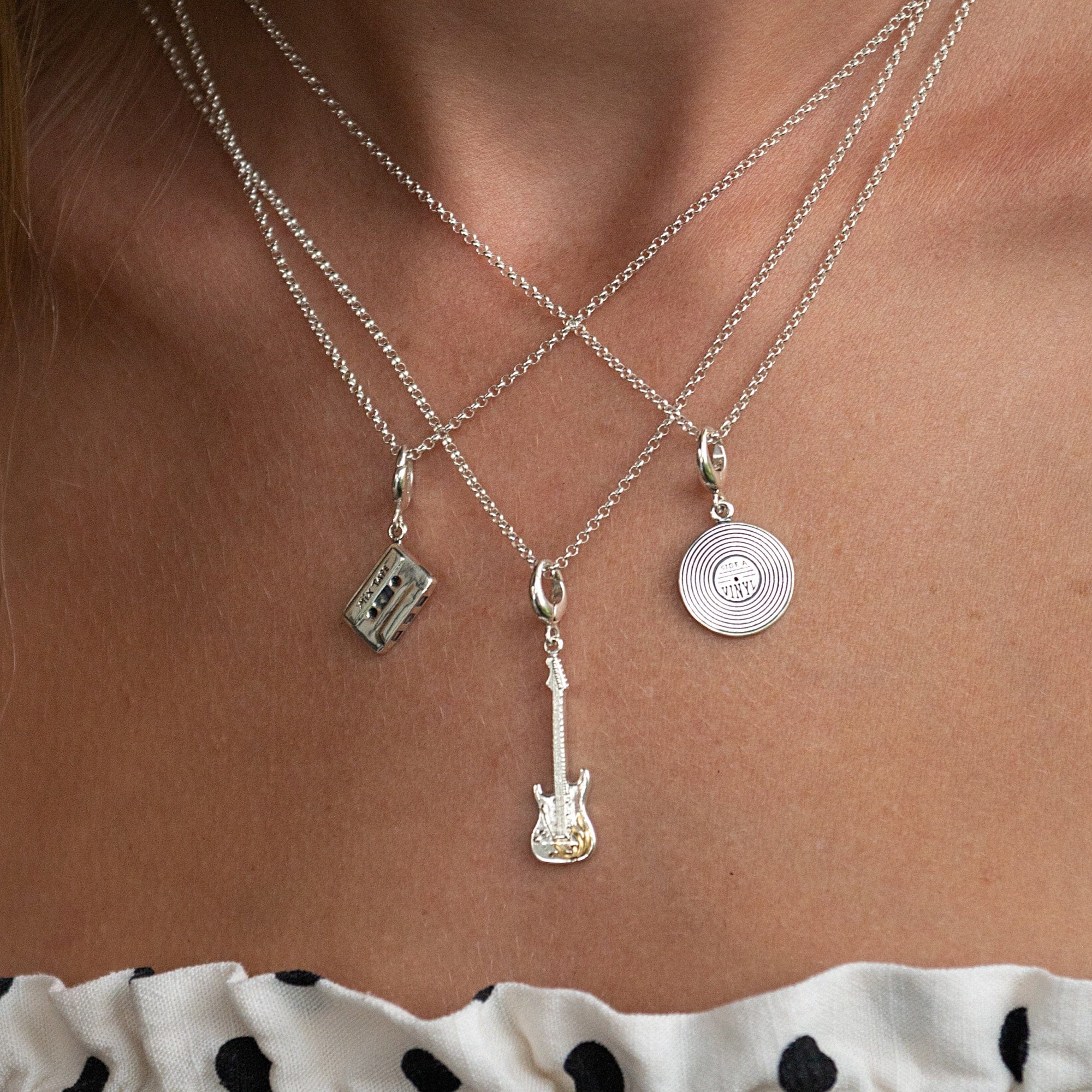 Silberne E-Gitarre Charm Halskette | Shop Nory