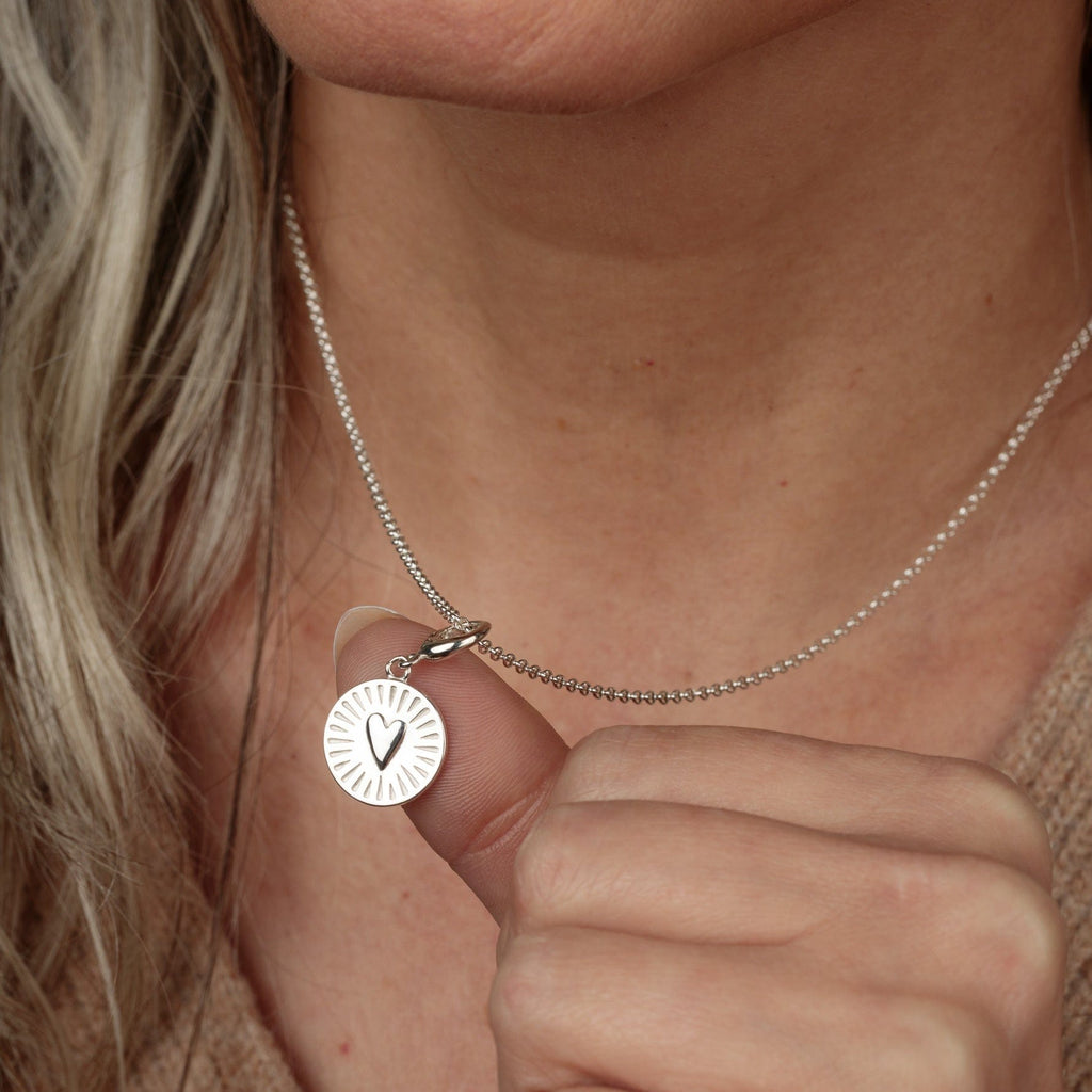 Silber Du Hast Mein Herz Charm Halskette | Shop Nory