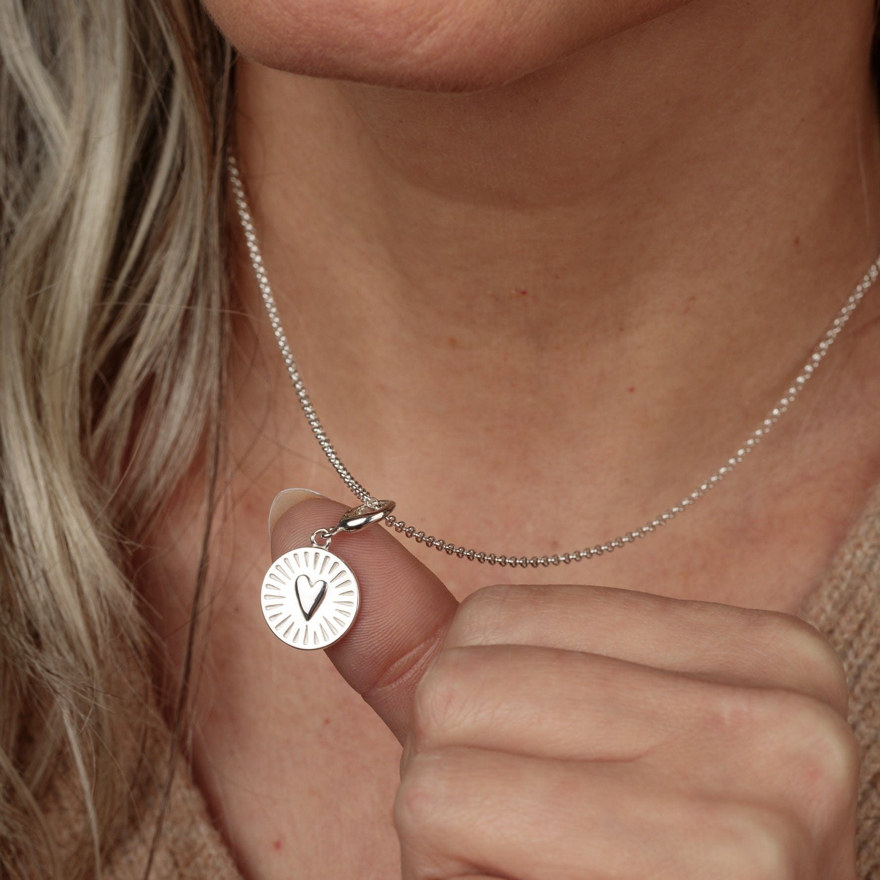 Silber Du Hast Mein Herz Charm Halskette | Shop Nory