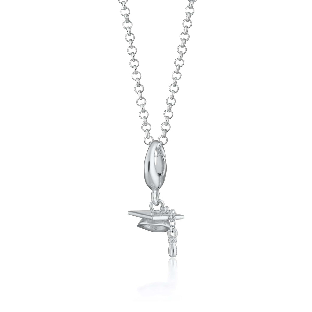 Silber Abschlussmütze Charme Halskette | Shop Nory