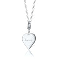 Gravierte Silber Herz Charm Halskette (Mittel) | Shop Nory
