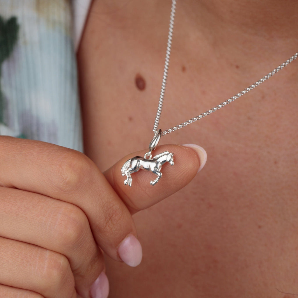 Silberne Pferdeanhänger-Halskette | Shop Nory