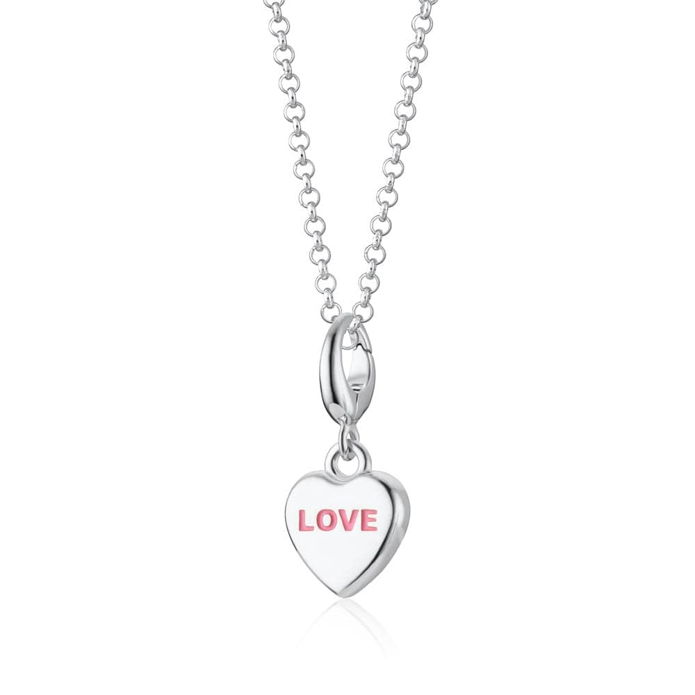Silberne Liebes Herz Süß Charm Halskette | Shop Nory