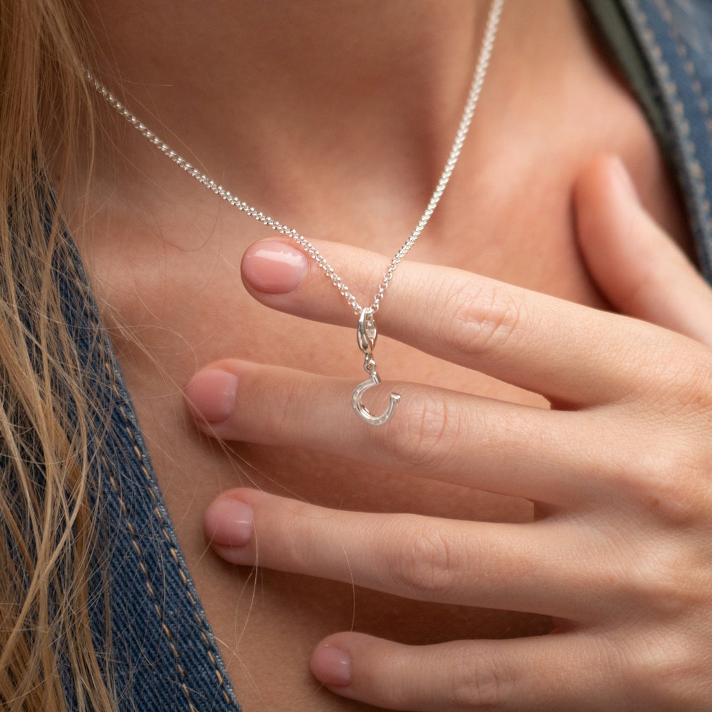 Silber Glücks-Hufeisen Charm Halskette | Shop Nory