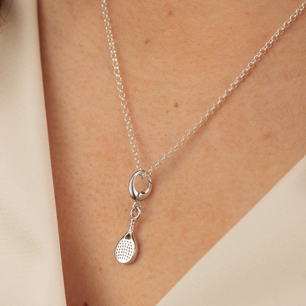 Silber Padel Schläger Charme Halskette | Shop Nory