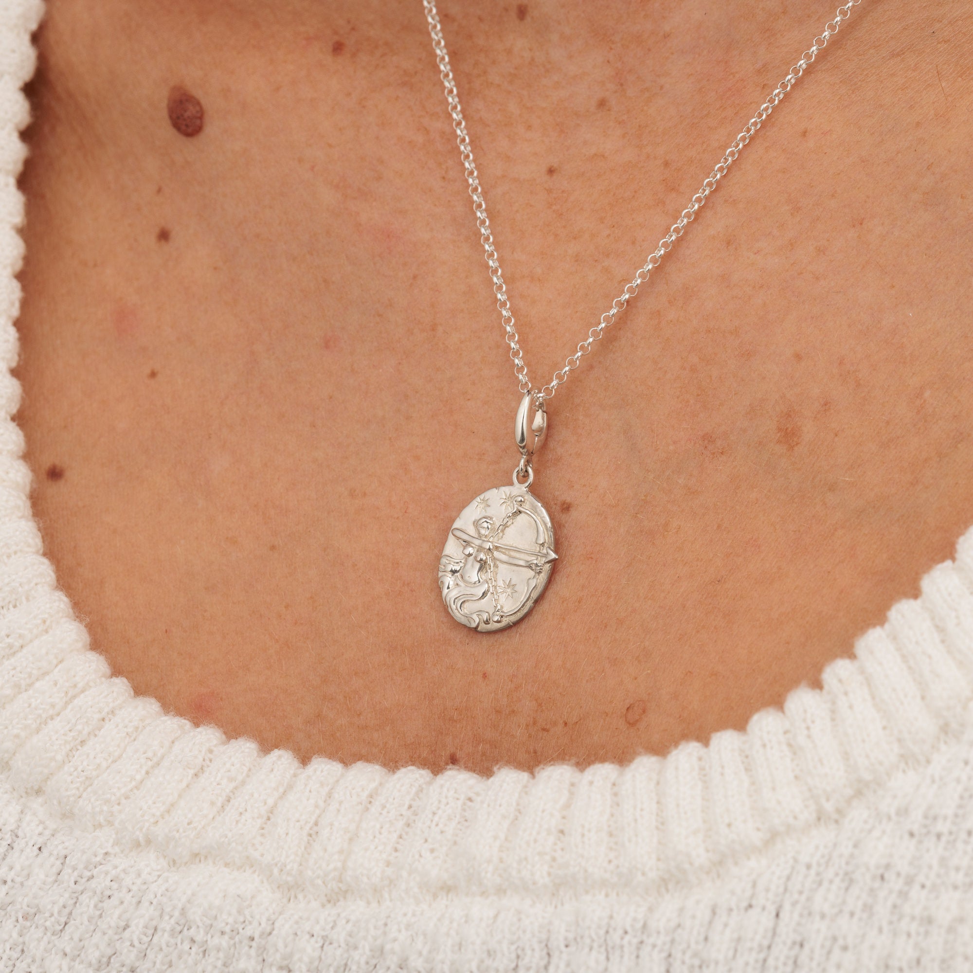 Silber Schütze Zodiac Charm Halskette | Shop Nory