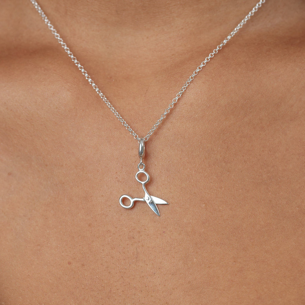 Silberne Scheren Charm-Halskette | Shop Nory