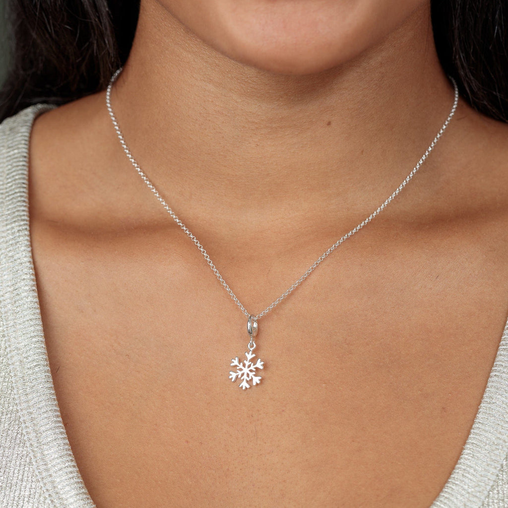 Silber Schneeflocken Charm Halskette | Shop Nory