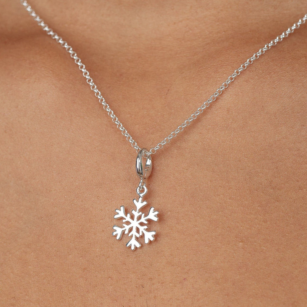 Silber Schneeflocken Charm Halskette | Shop Nory