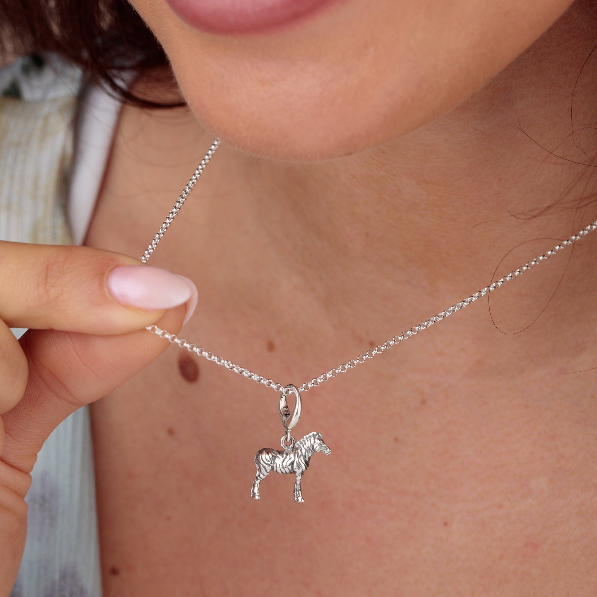 Silber Zebra Charm Halskette | Shop Nory