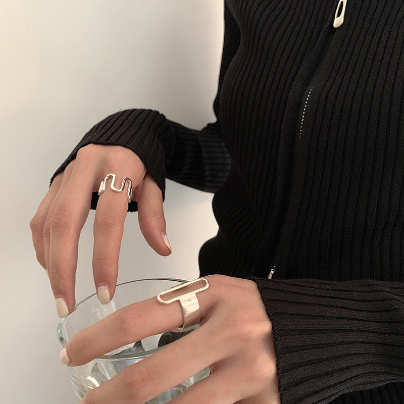 Einfacher geometrischer Bogenring | Shop Nory
