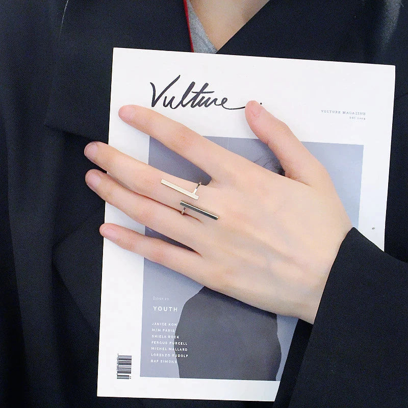 Einfacher Stil Langer Streifen Geometrischer Offener Ring | Shop Nory