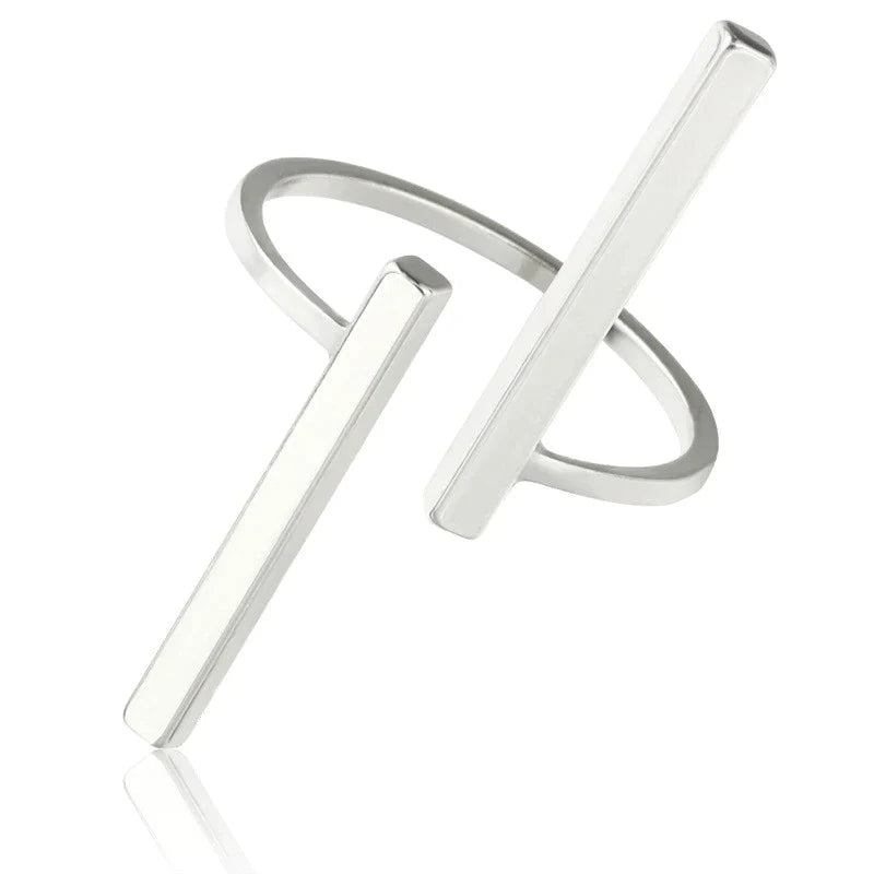 Einfacher Stil Langer Streifen Geometrischer Offener Ring | Shop Nory
