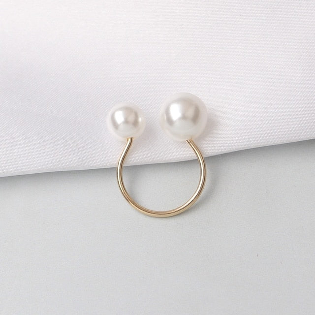 Simulierte Perlen Verstellbare Ringe Offene Ringe | Shop Nory
