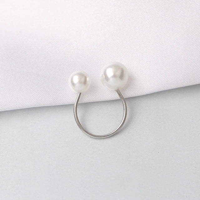 Simulierte Perlen Verstellbare Ringe Offene Ringe | Shop Nory