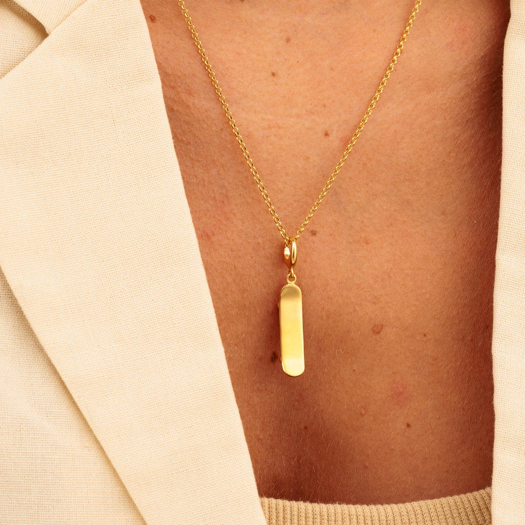 Gold Skateboard Charm Halskette | Shop Nory