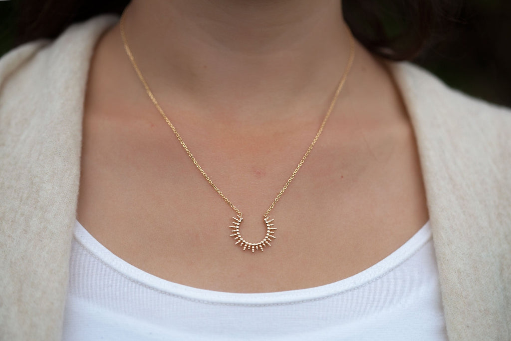 Sonnenschein Anhänger Kette vergoldet für Damen | Shop Nory
