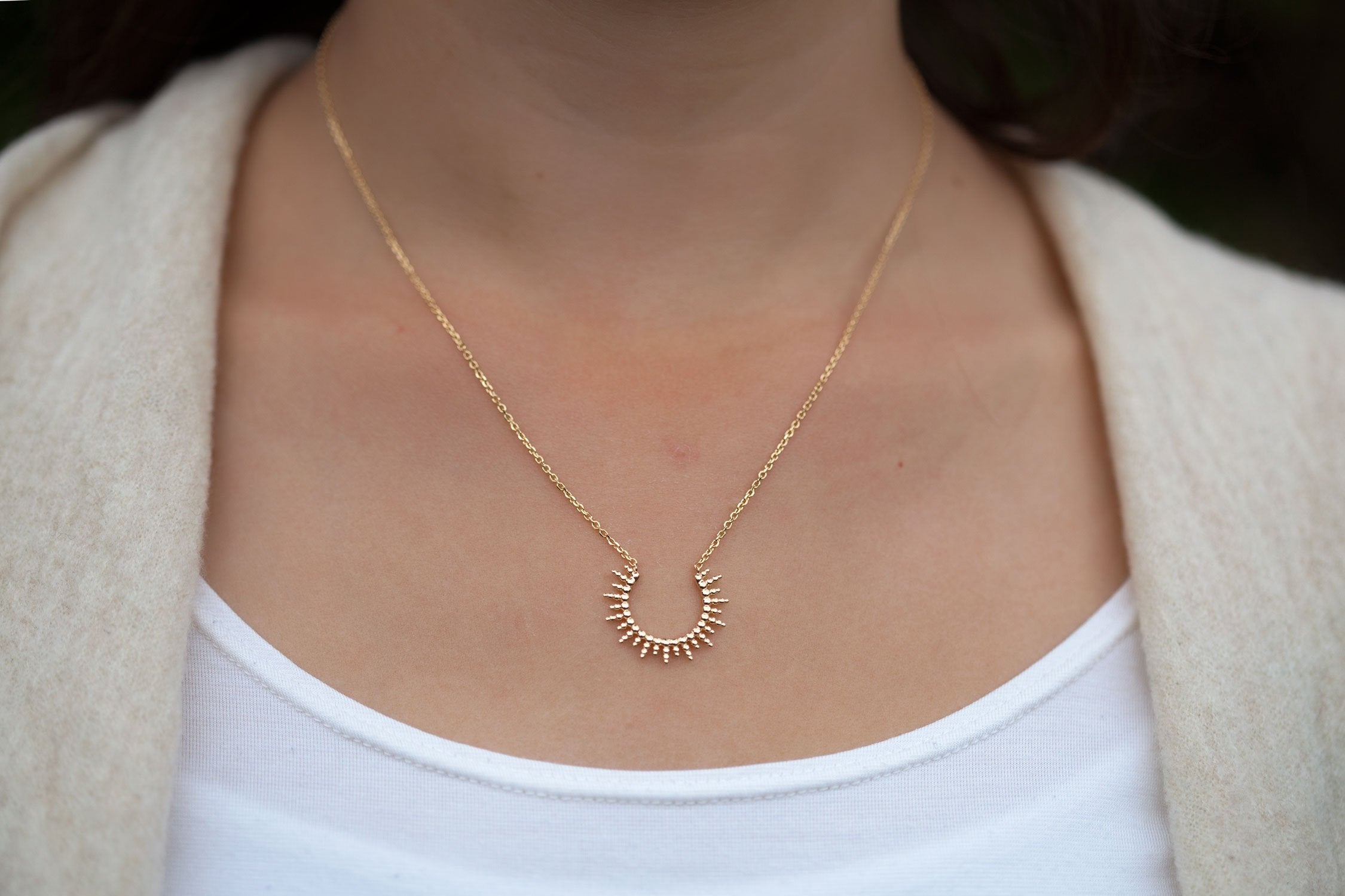 Sonnenschein Anhänger Kette vergoldet für Damen | Shop Nory