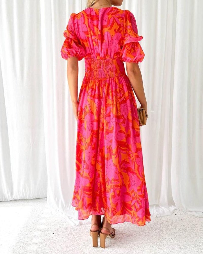 Elegante Maxikleid In Rot Rosa